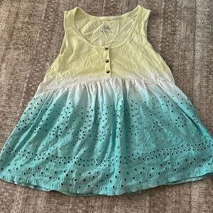 Justice Size 12 Girls Yellow & Blue Ombre blouse